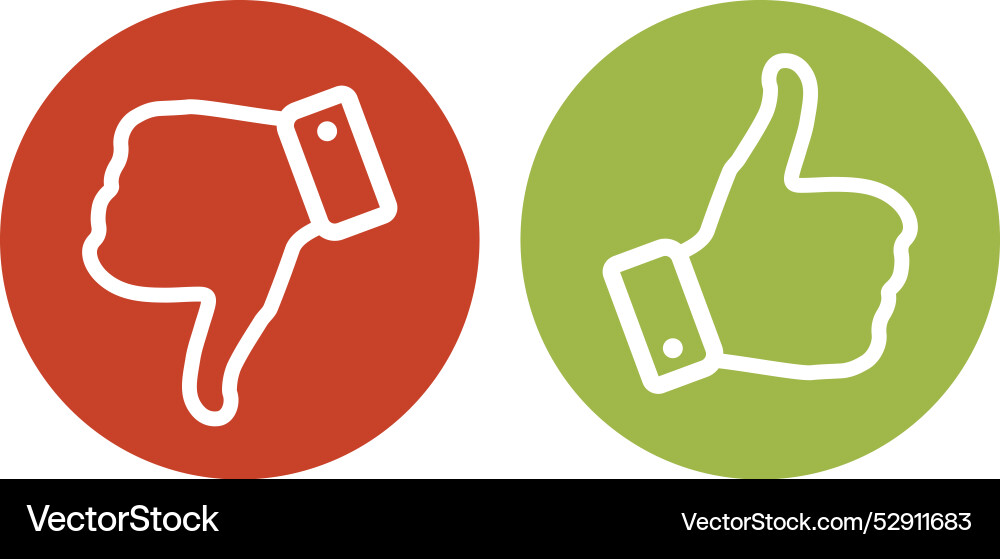 Thumb up and down icon symbol set Royalty Free Vector Image