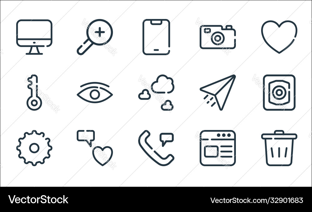 Ui master line icons linear set quality Ui master line icons linear set quality Vector Image
