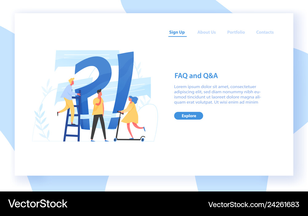 Web banner template with giant question mark Web banner template with giant question mark vector image
