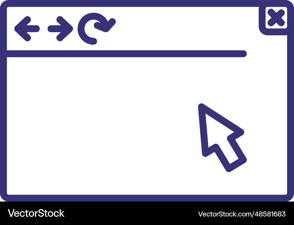 Web browser line icon Web browser line icon vector image