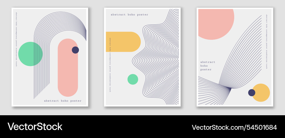 Abstract boho posters set patterns from simple Abstract boho posters set patterns from simple vector image