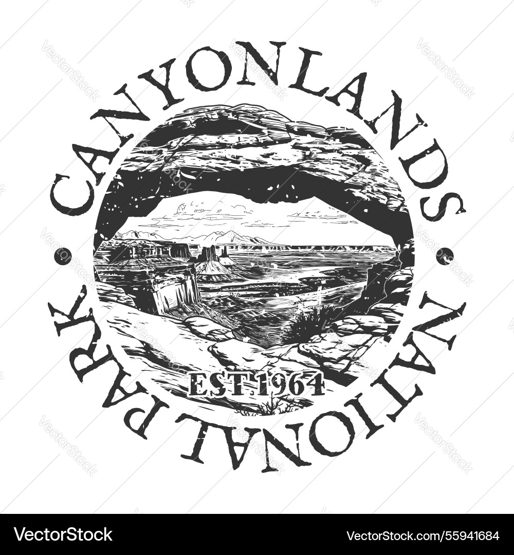 Canyonlands utah clip art design Canyonlands utah clip art design vector image