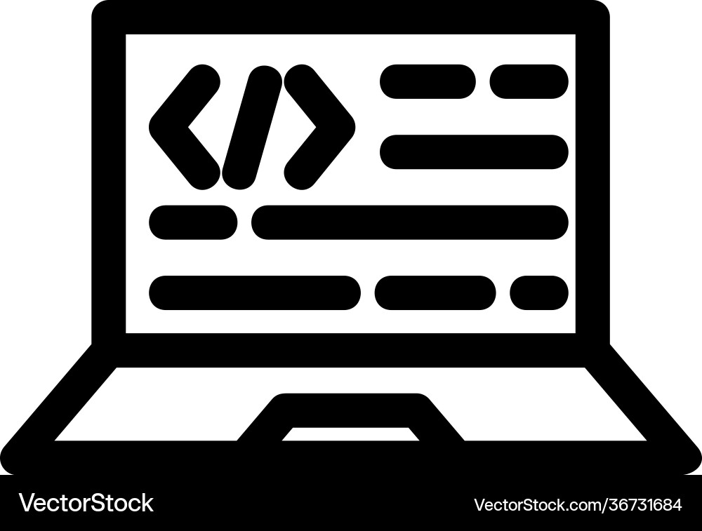 Coding icon or logo isolated sign symbol Vector Image