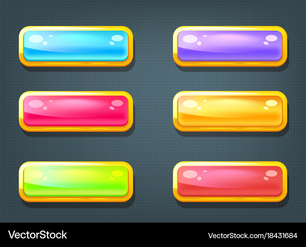 Colorful Game Buttons Set vector image