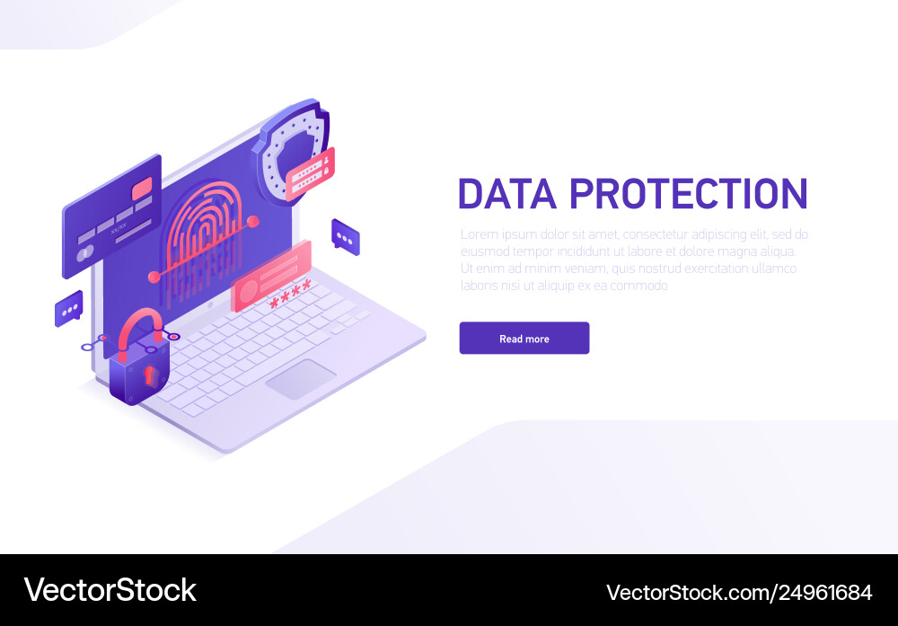 Datensicherheit Isometrische Vorlage Vektorbild