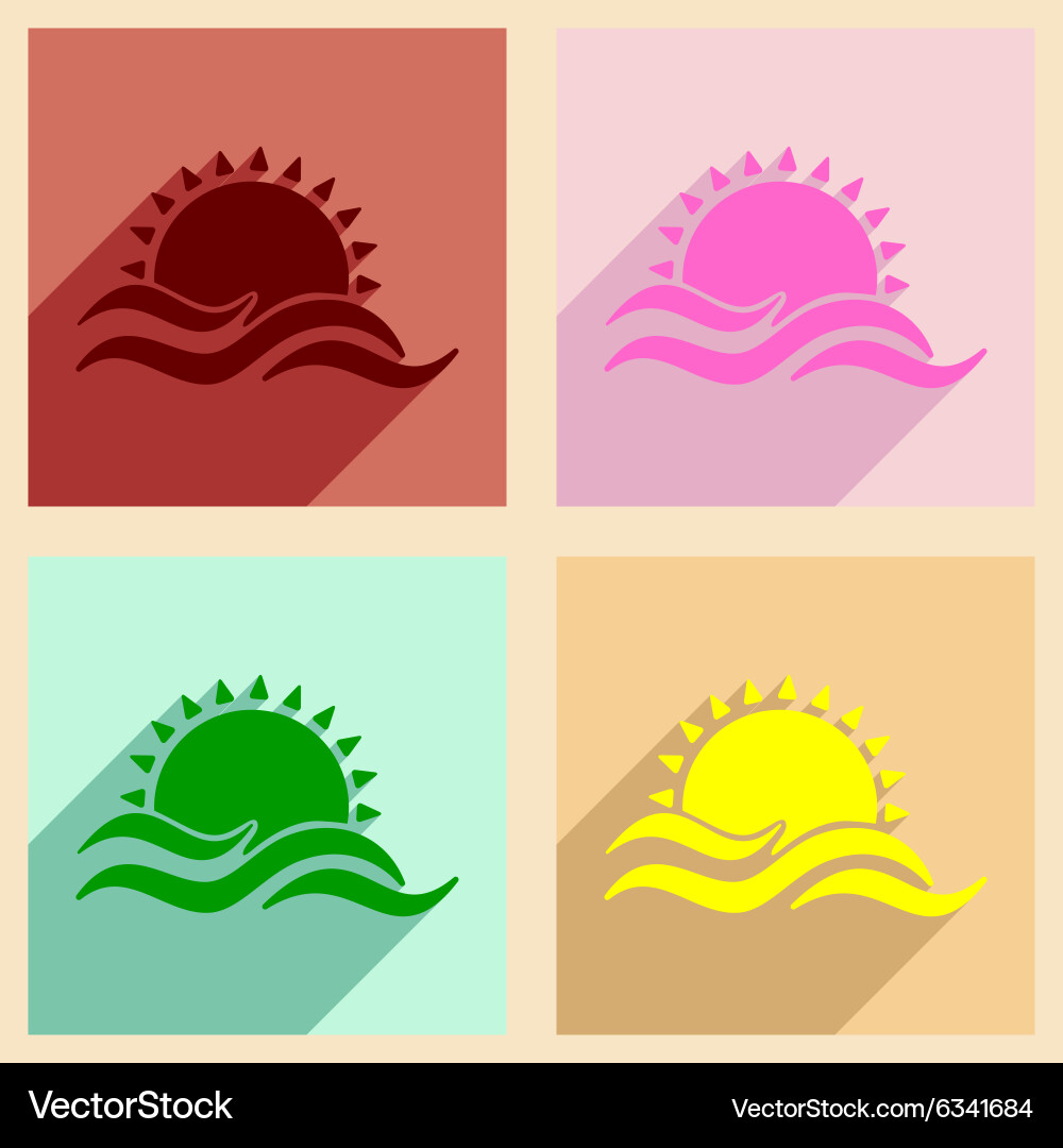 Flat with shadow concept and mobile application Vector Image