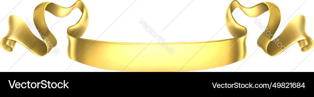 Gold scroll banner vector image