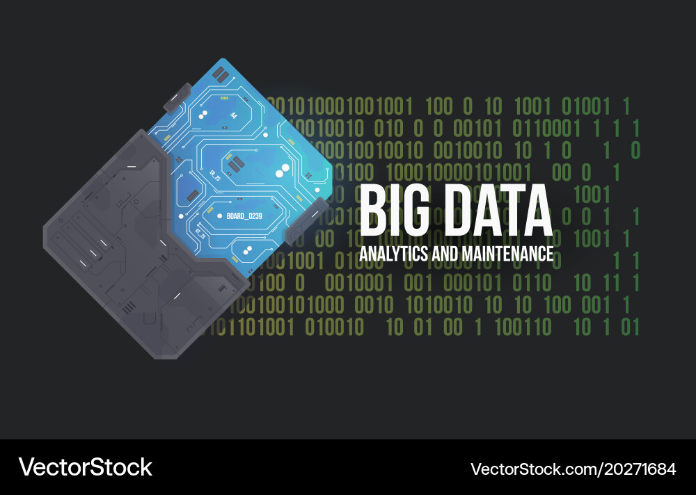 High Tech Circuit Data Background vector image