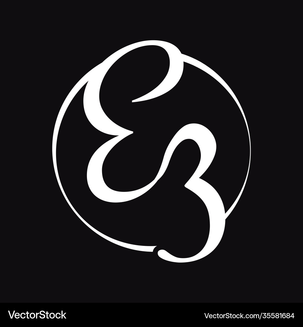 Initial ez script letter type logo design Initial ez script letter type logo design Vector Image
