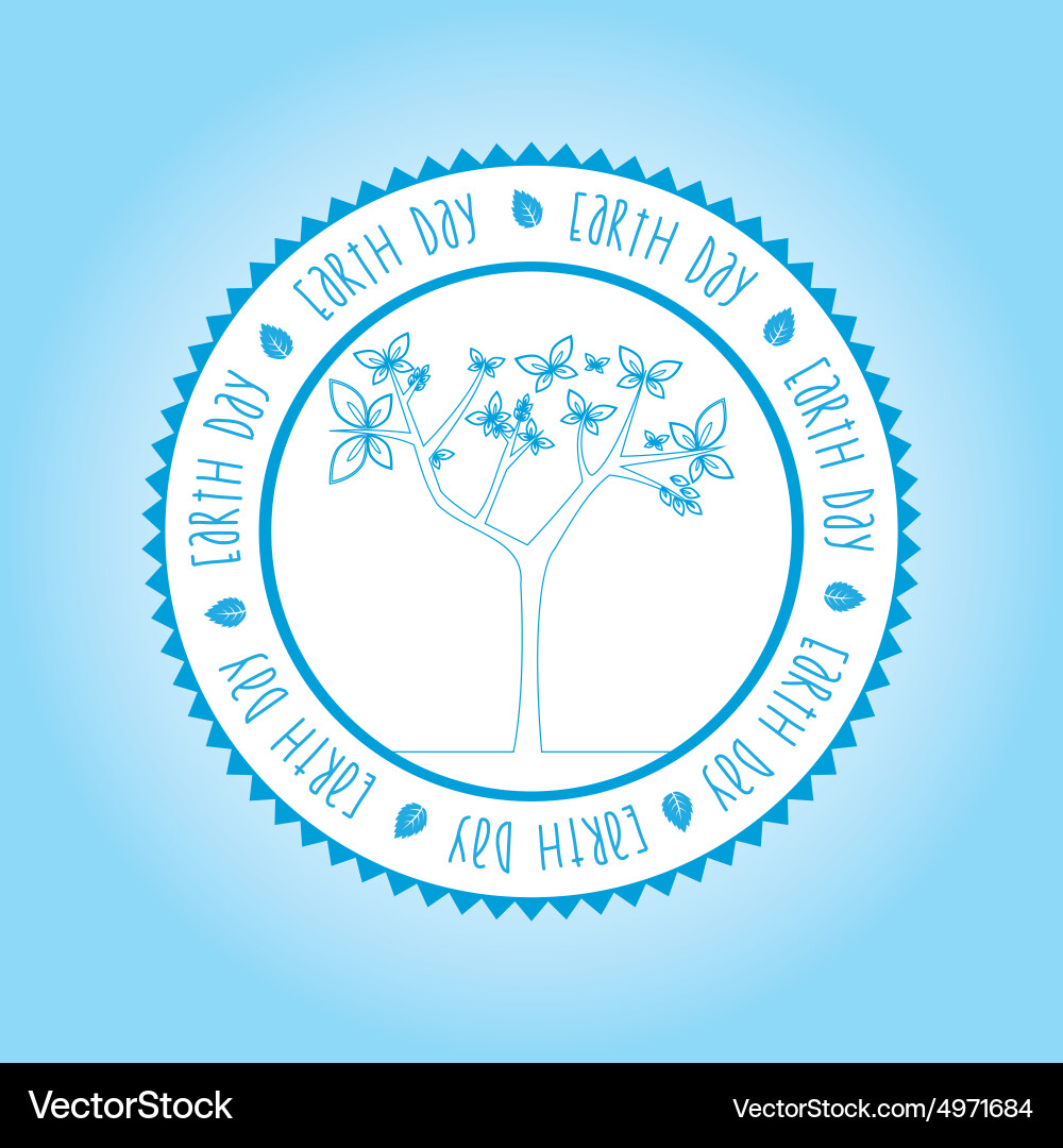 Isolated label with text and elements for earth vector image
