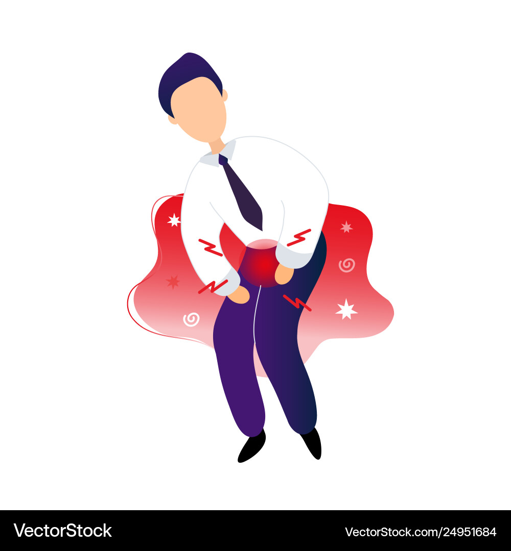 Man with pain in bladder vector image