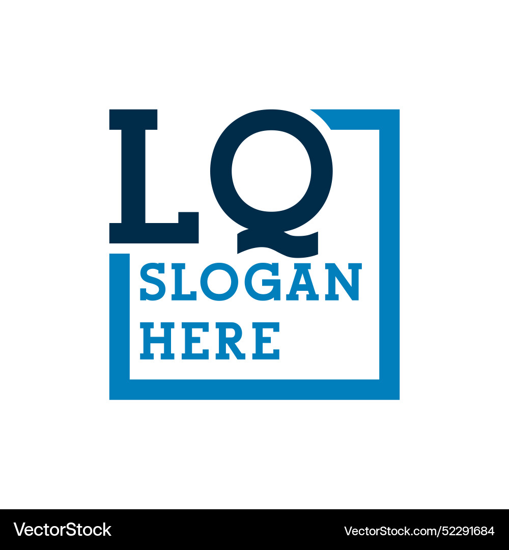 Minimal initials logo letters l and q lq initial Vector Image