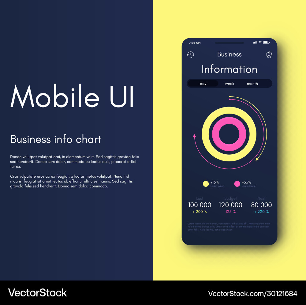 Mobile application interface ui design Vector Image