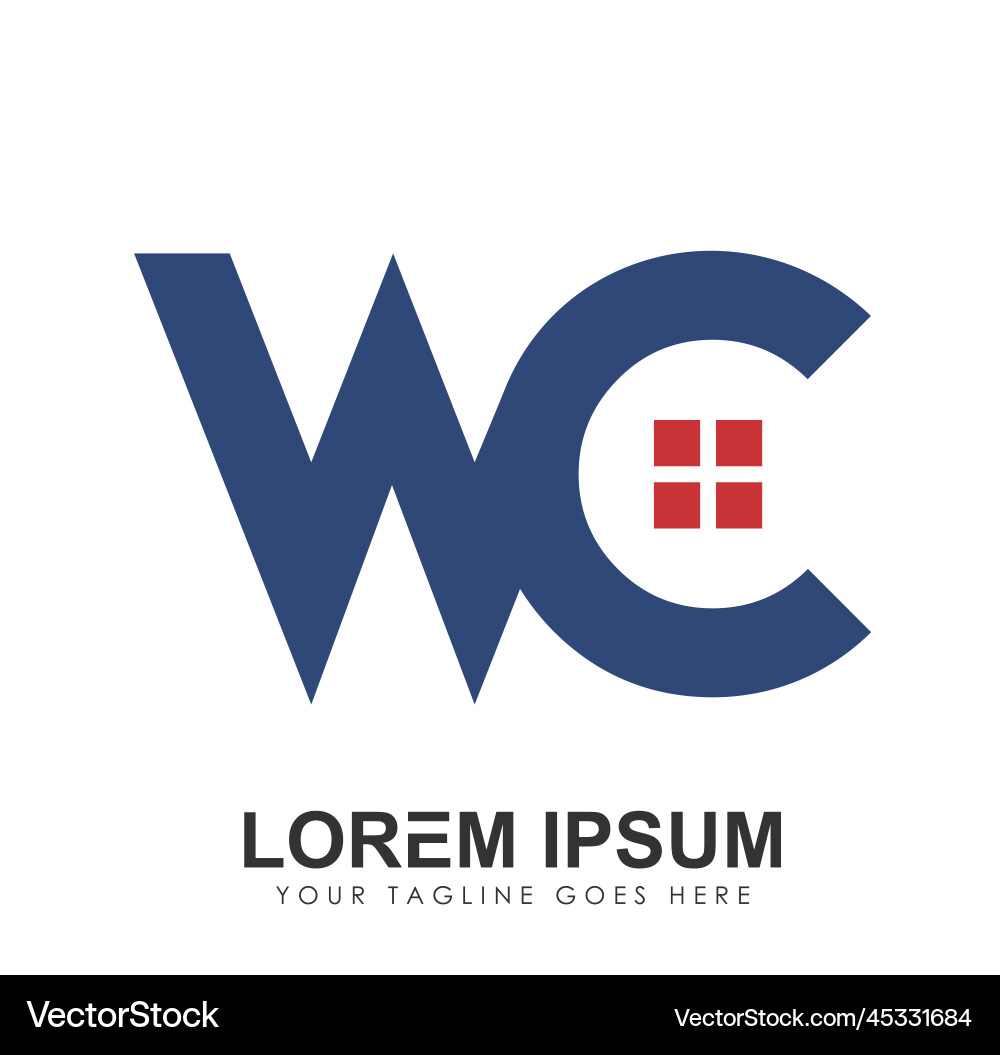 Monogram logo initial letters wc Monogram logo initial letters wc Vector Image