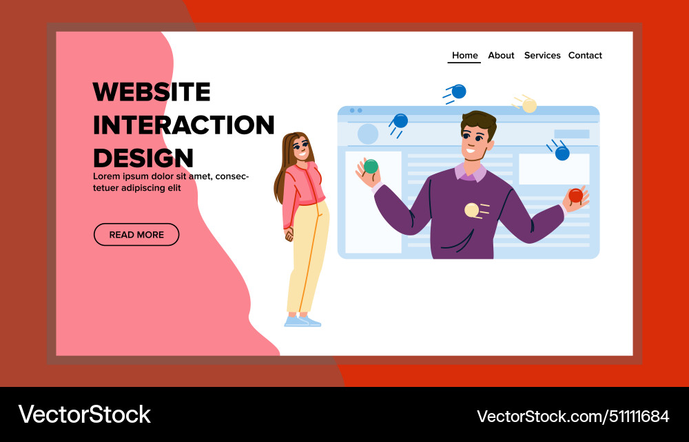 Navigation website interaction design Navigation website interaction design vector image