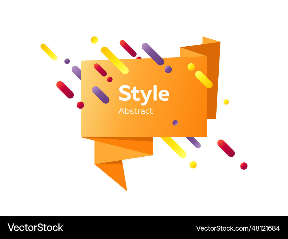 Orange geometric abstract element with sample text Orange geometric abstract element with sample text Vector Image