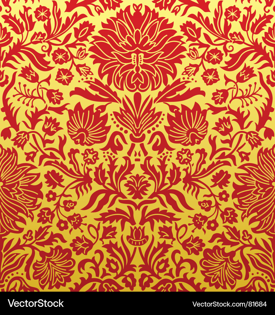 Ornate Gold Wallpaper Pattern Vector Image