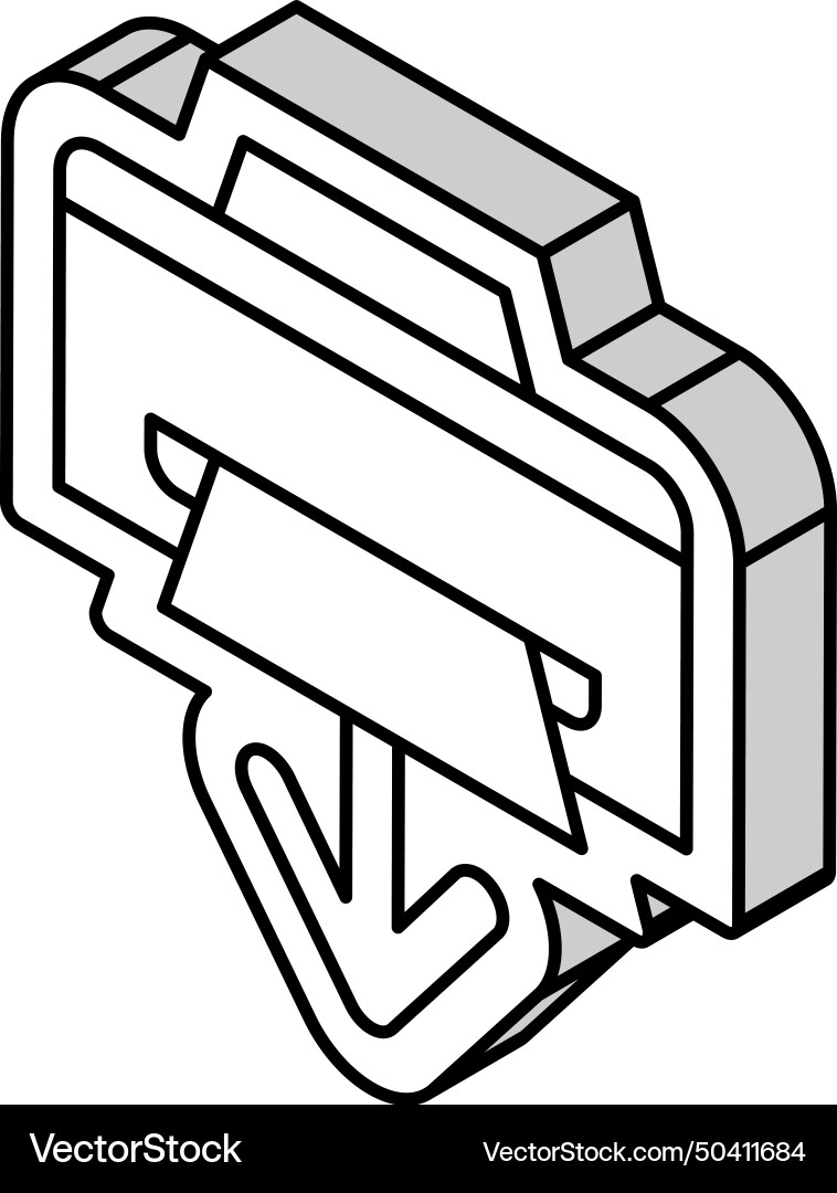 Printer loading document isometric icon Printer loading document isometric icon vector image