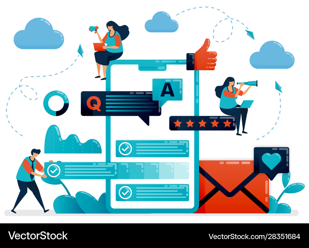 Qa or question and answer to users get Vector Image