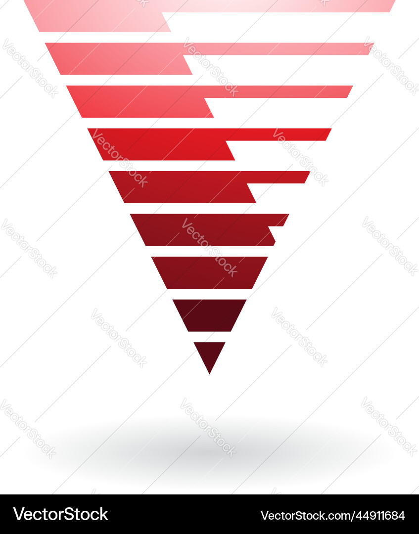 Red triangular icon for letter v with thin Red triangular icon for letter v with thin vector image
