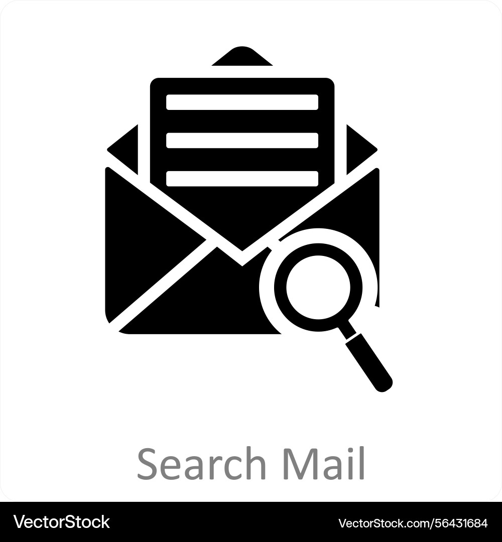 Search mail and inbox icon concept Vector Image
