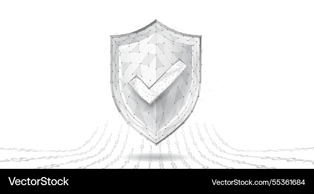 Secure technology polygonal wireframe shield Vector Image