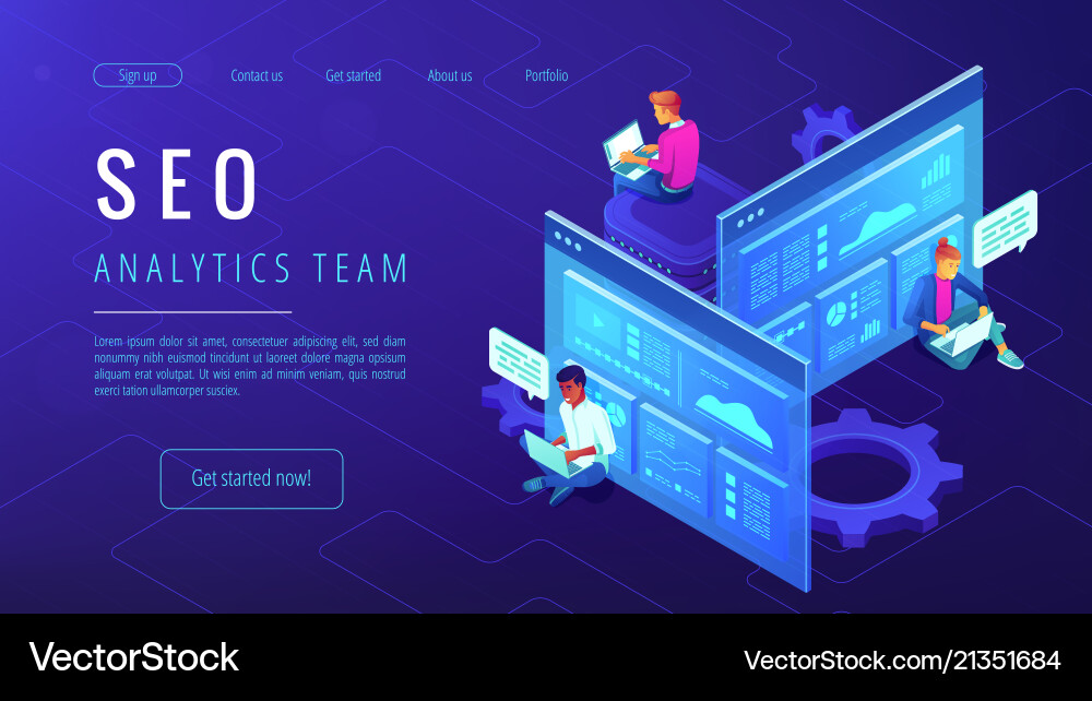 SEO Analytics Team - Data Visualization vector image