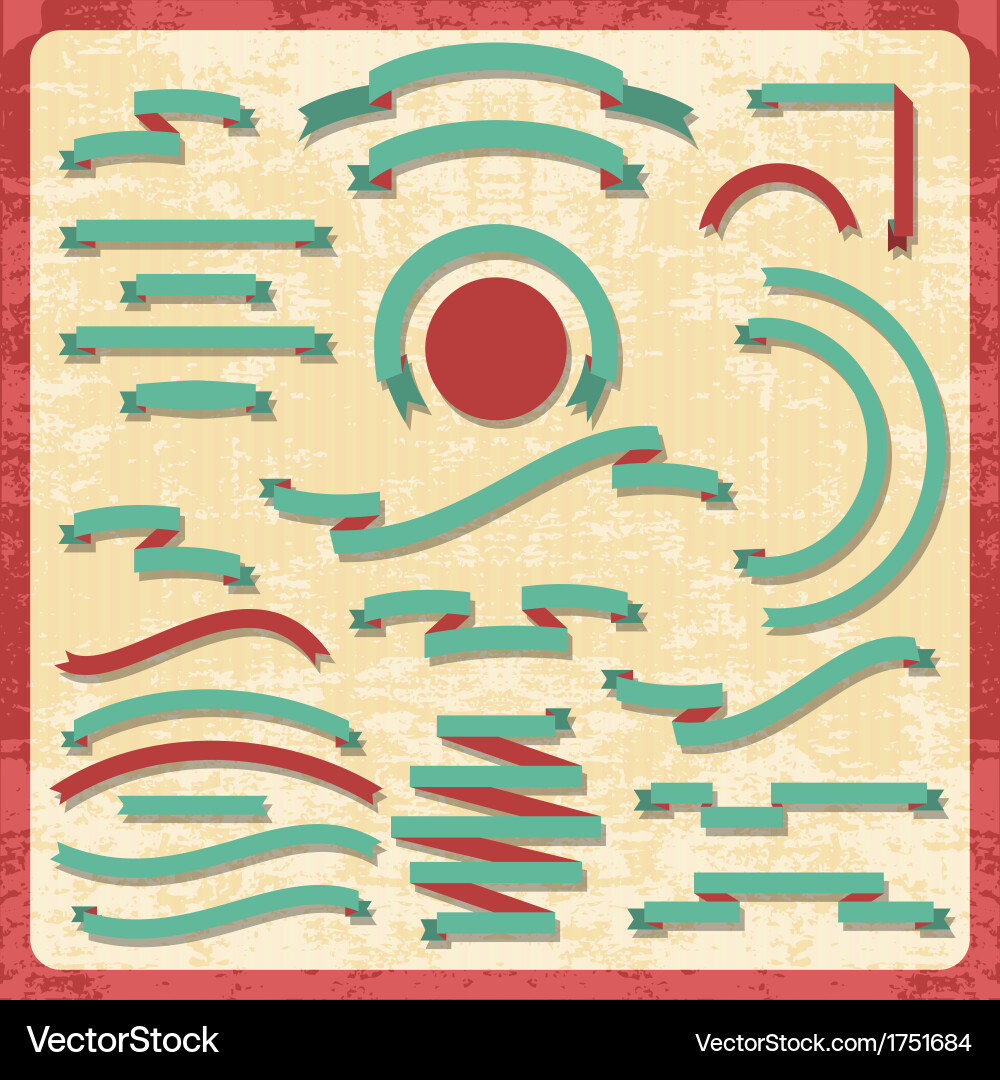 Set of retro ribbons and design elements Vector Image
