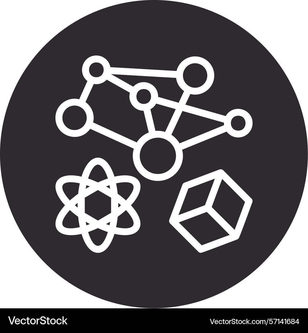 Swarm simulation inverted circle black vector image