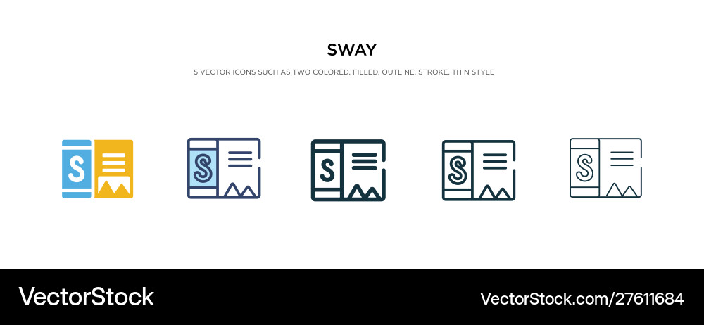 Sway icon in different style two colored vector image