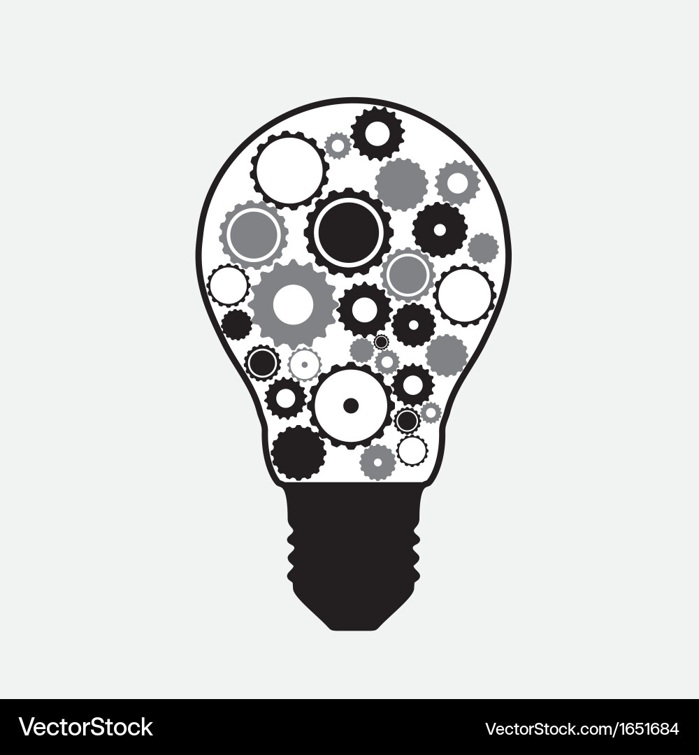 Technology abstract background with a light bulb vector image