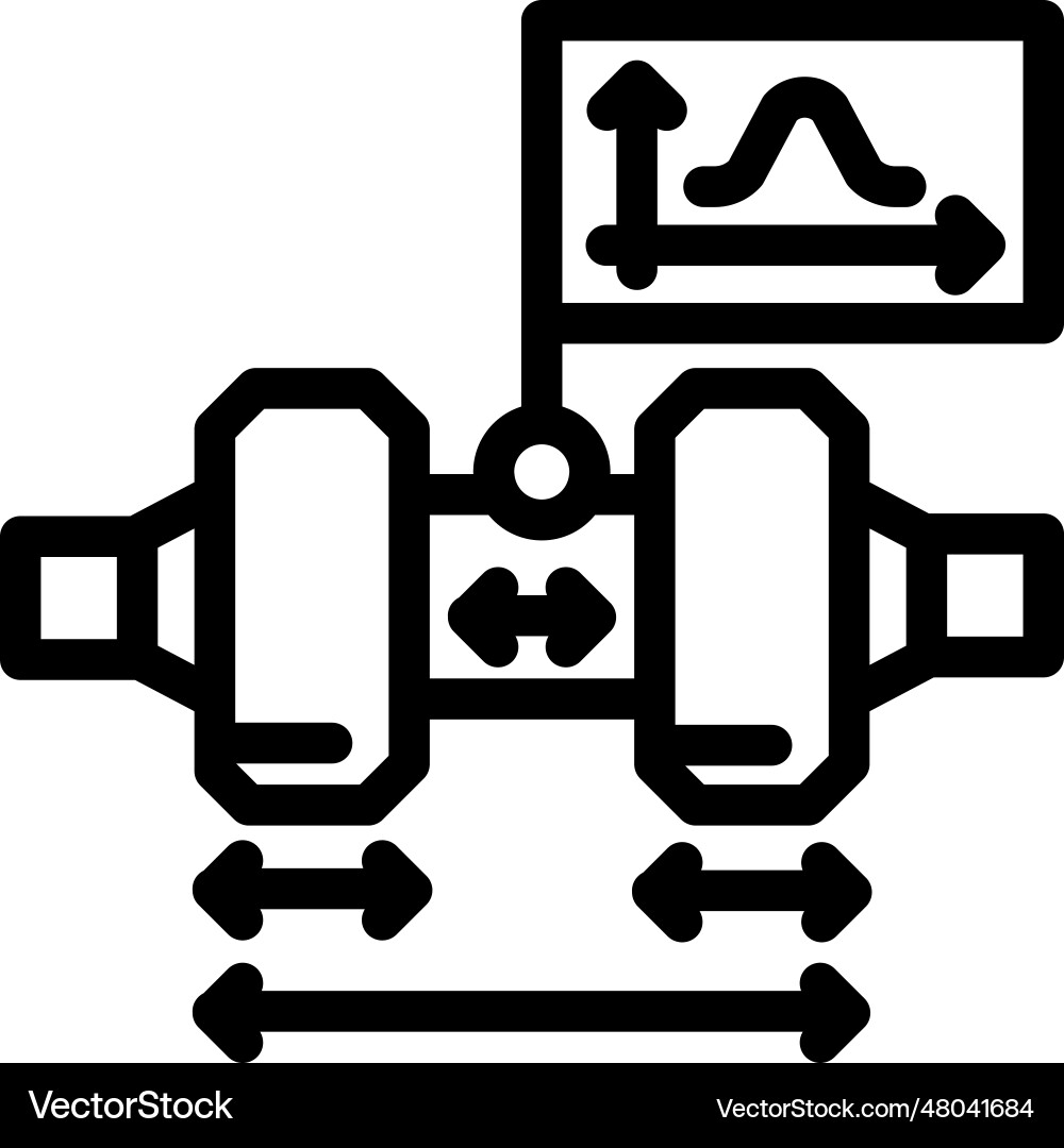 Tolerance analysis mechanical engineer line icon Tolerance analysis mechanical engineer line icon vector image