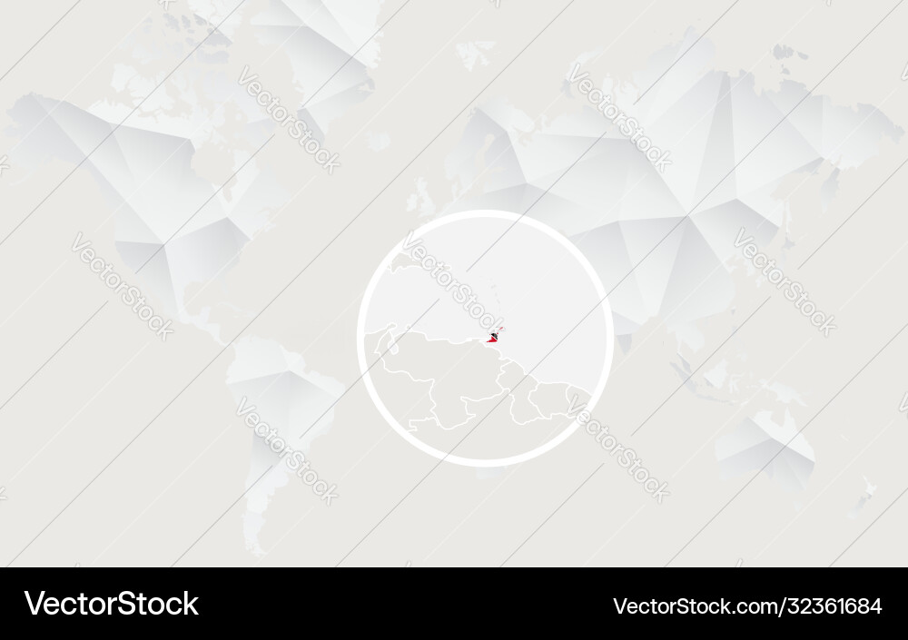 Trinidad and tobago map with flag in contour Vector Image