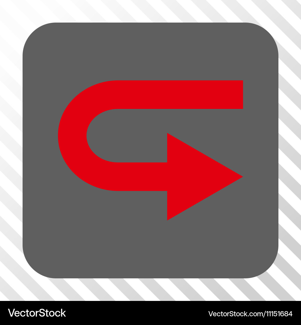 Turn right rounded square button Vector Image