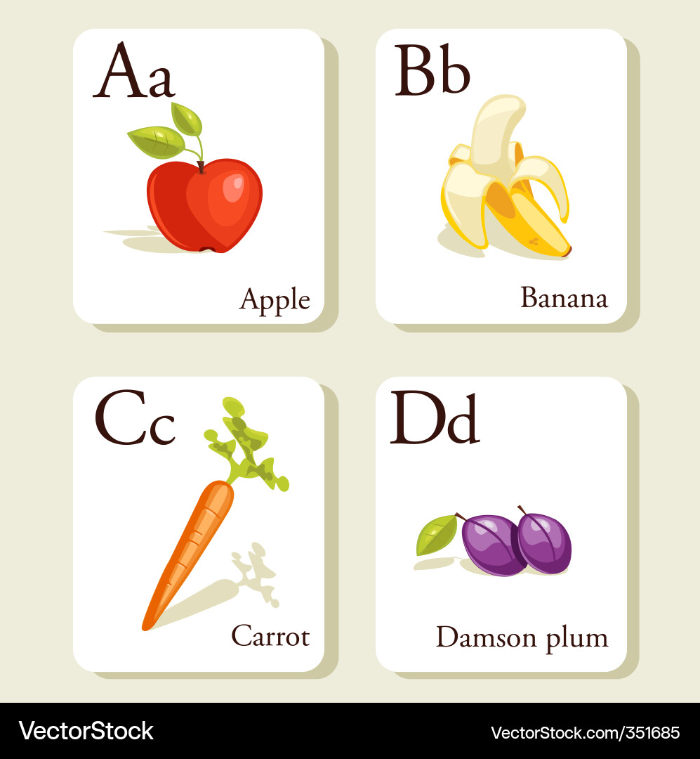 Alphabet Learning Cards vector image