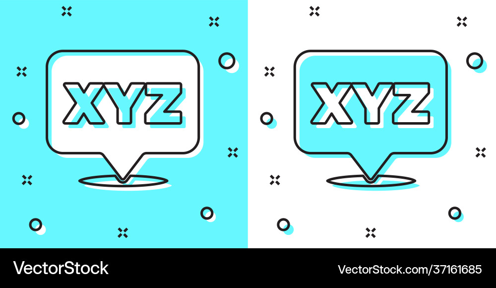 Black line xyz coordinate system icon isolated Black line xyz coordinate system icon isolated vector image