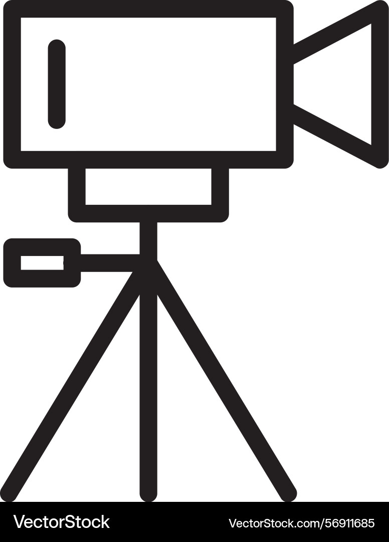 Camera tripod linear style icon design vector image