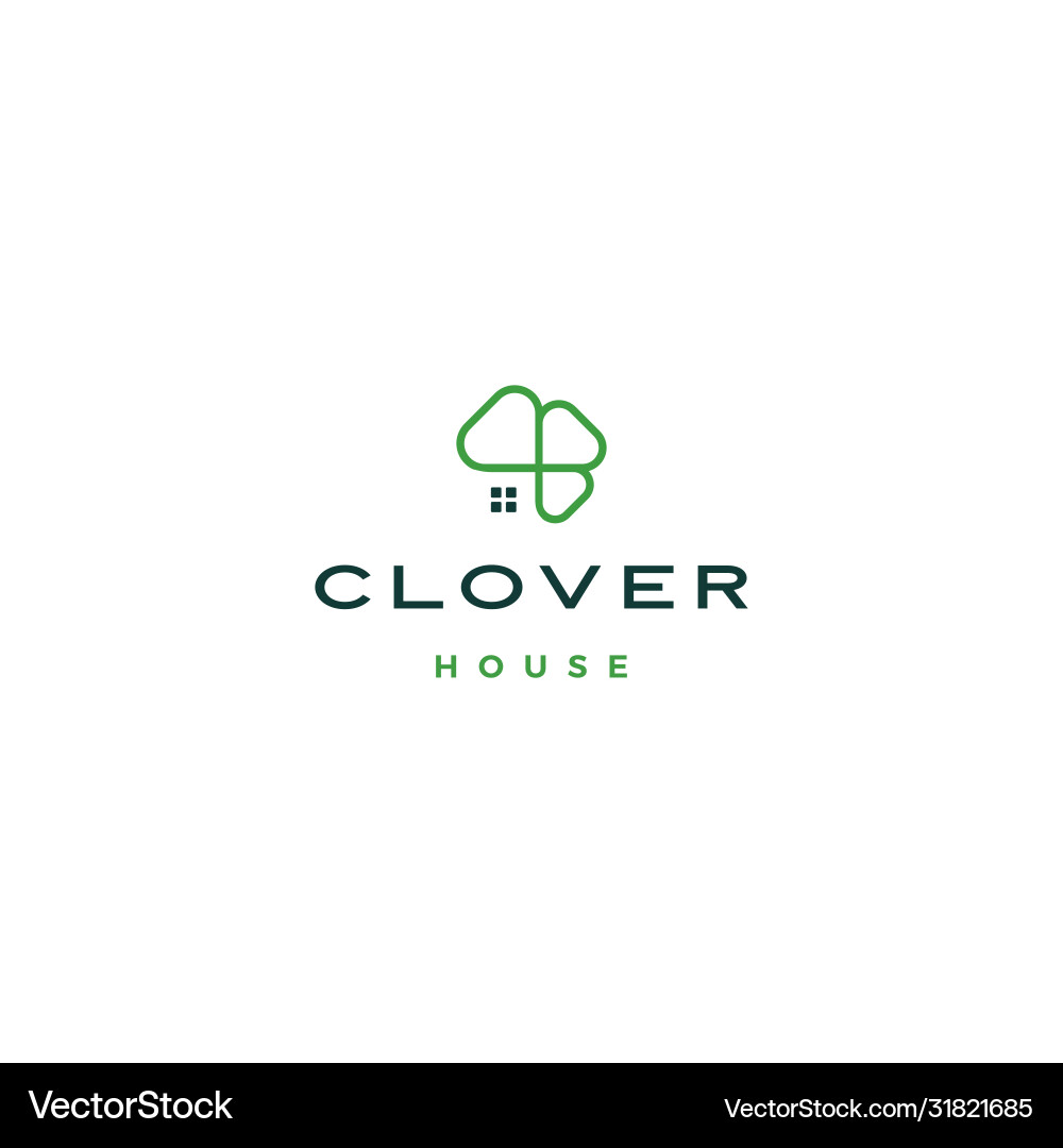 Clover Leaf Home Logo - Shamrock Design vektorbild