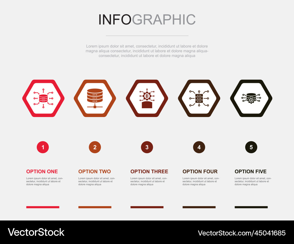 Data integration icons infographic design template Vector Image