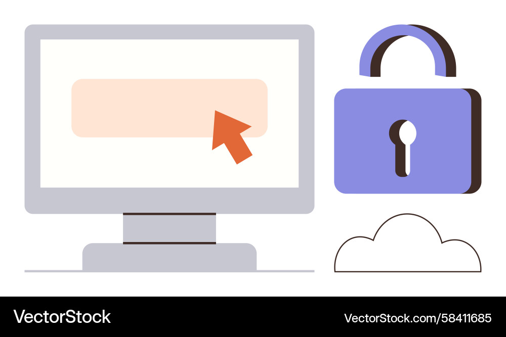 Data Security & Cloud Computing Concept Vector Image