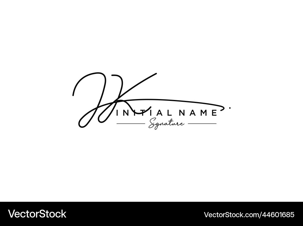 Elegant Initial JK Signature Logo Vector Image