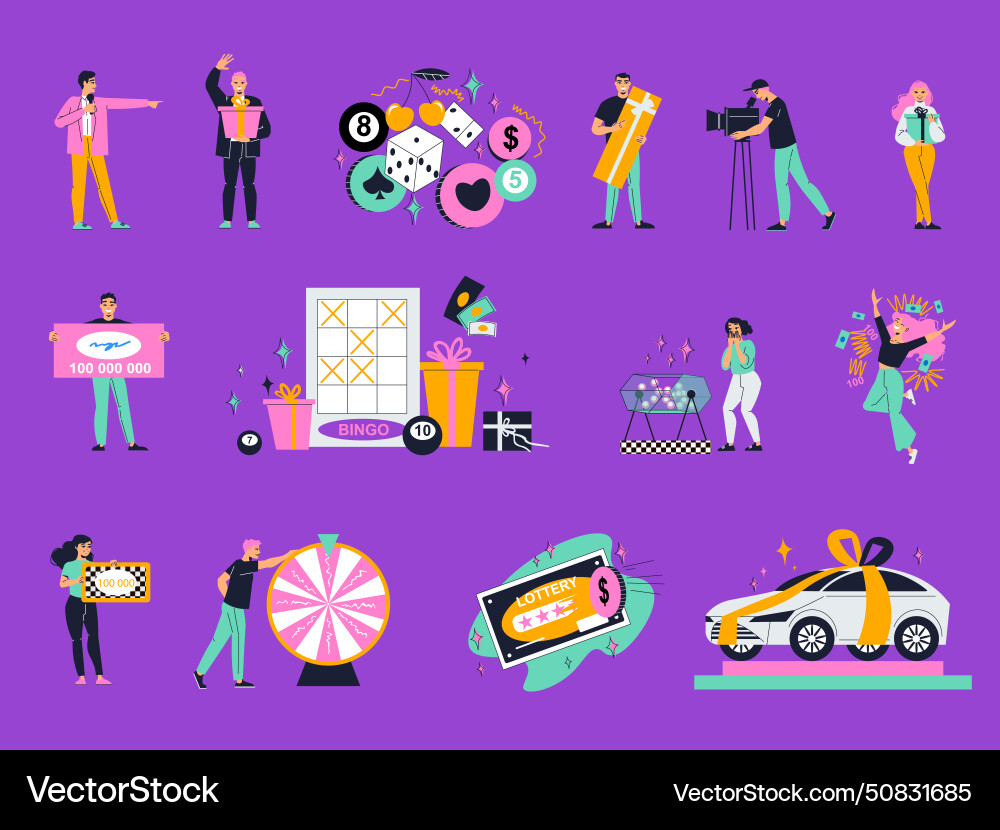 Fortune lottery set Royalty Free Vector Image - VectorStock