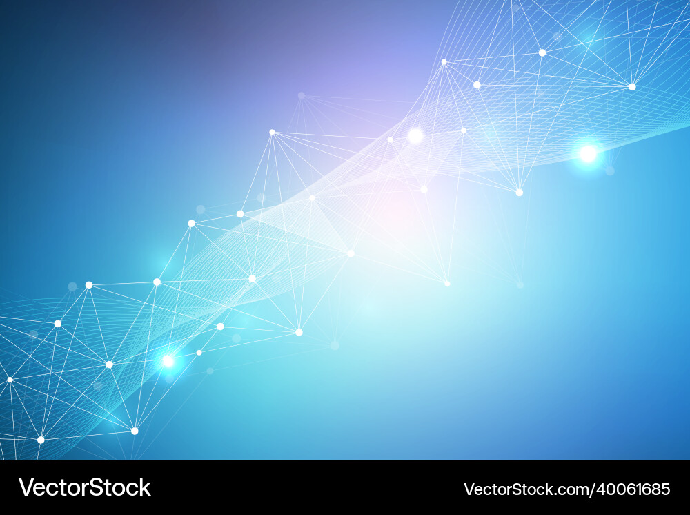 Geometric abstract background with connected line vector image