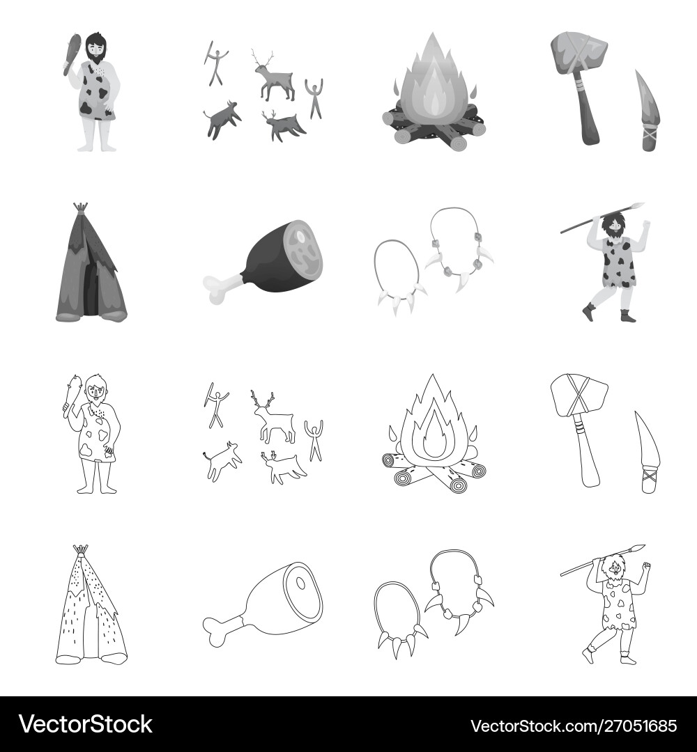 Isolated object evolution and neolithic symbol Vector Image