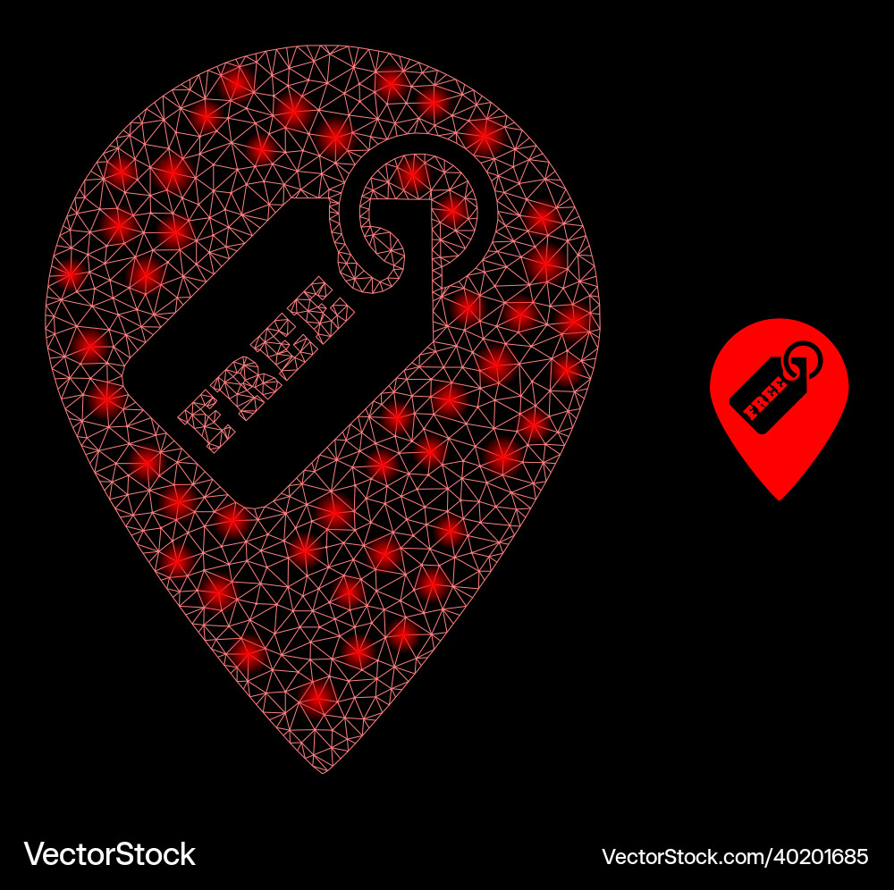 Mesh net free tag marker with bright Vector Image