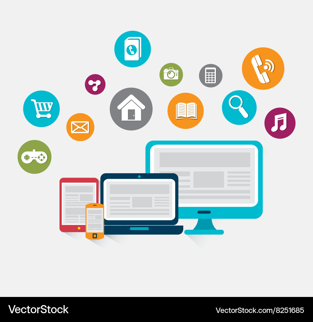 Mobile App Interface Icons vector image