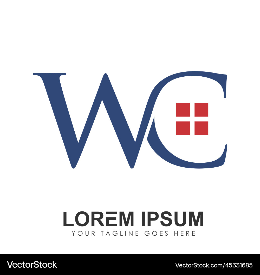 Monogram logo initial letters wc Monogram logo initial letters wc Vector Image
