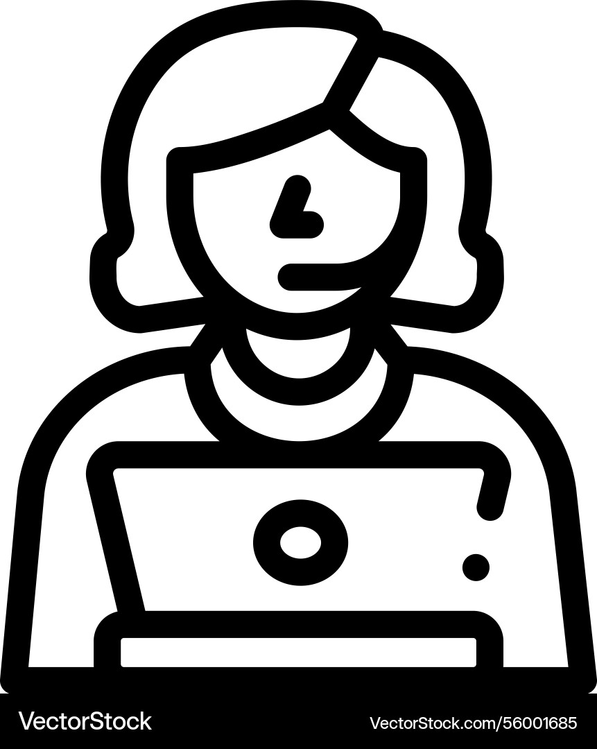 Operator icon thin linear style design isolated Operator icon thin linear style design isolated vector image