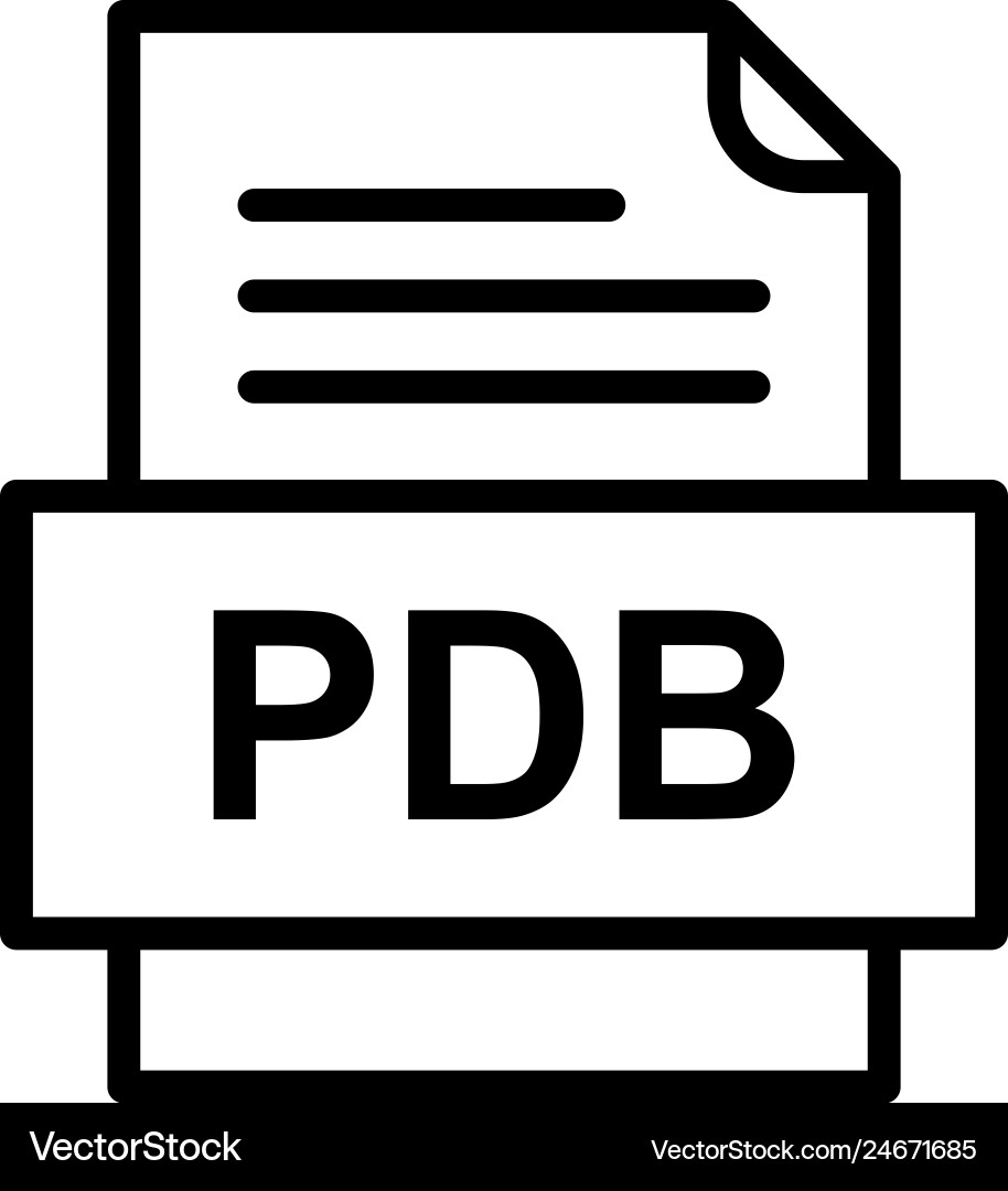 Pdb file document icon vector image