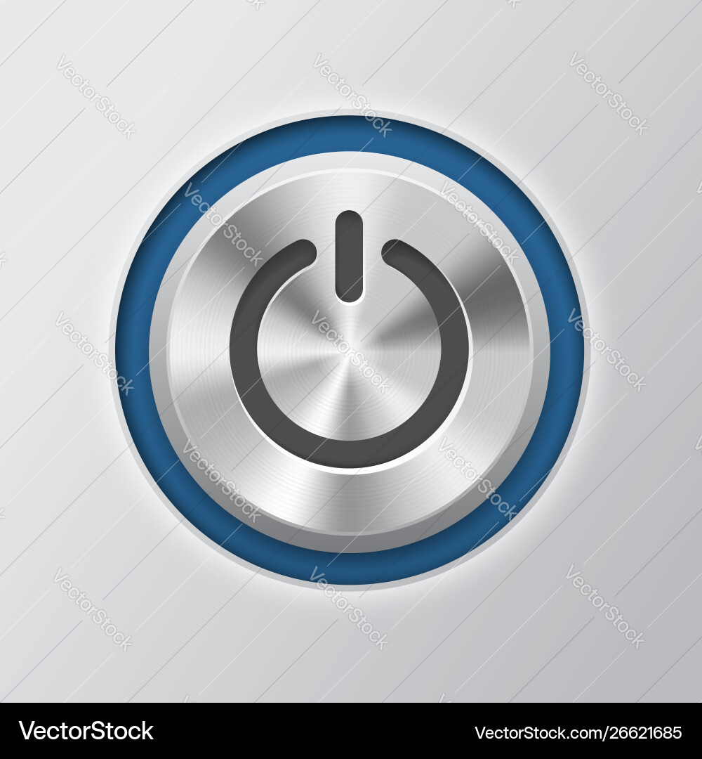 Push-button power isolated on a white background Push-button power isolated on a white background vector image